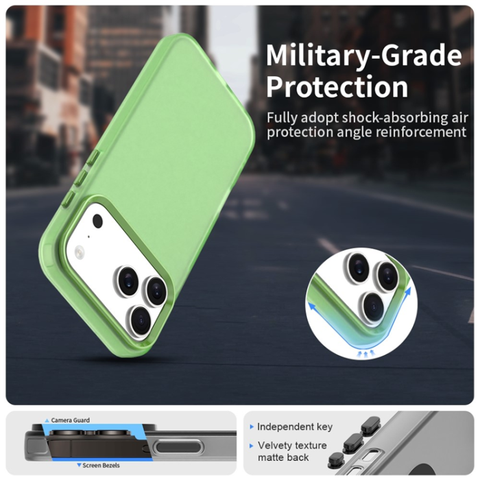 A-One Brand - iPhone 17 Pro Mobilskal Matte Anti-Drop - Grön