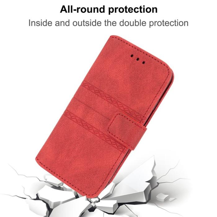 OEM - Samsung Galaxy S26 Ultra Fodral Konstläder Impräntad - Röd
