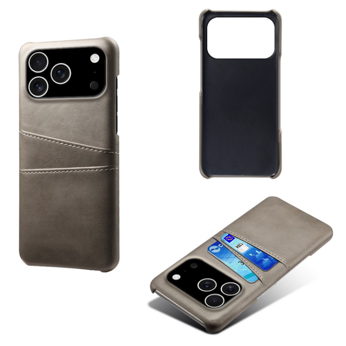 A-One Brand - iPhone 17 Pro Max Mobilskal Korthållare Dual - Grå 