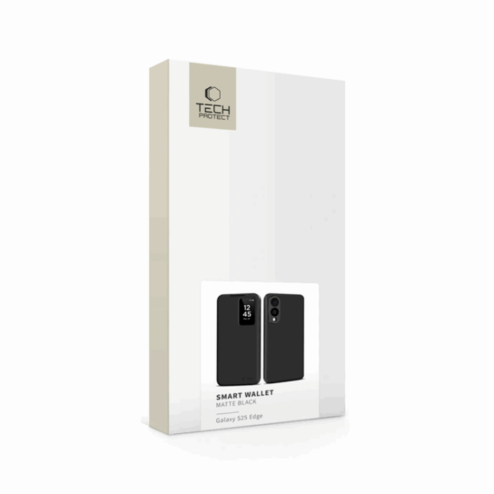 Tech-Protect - Tech-Protect Galaxy S25 Edge Plånboksfodral Smart - Matt Svart