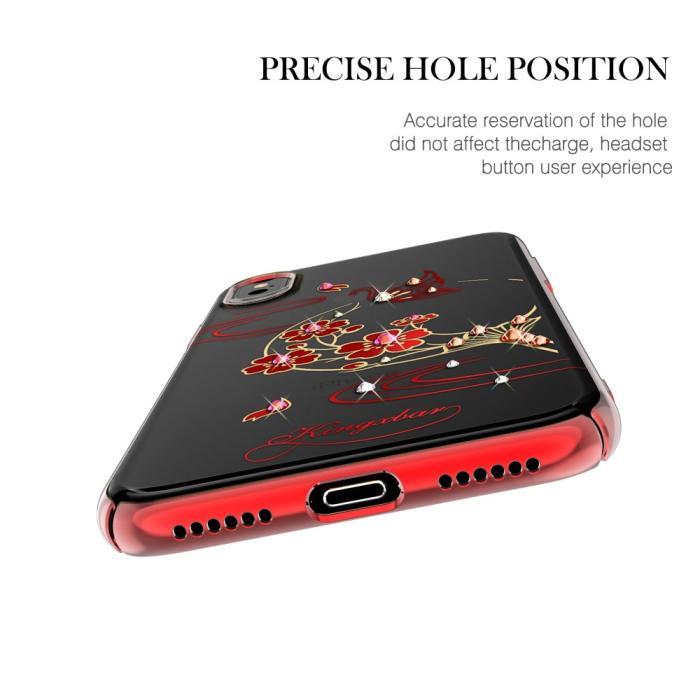 Kingxbar - Kingxbar Skal Med Swarovski Stenar till iPhone XS / X - Plum Blossom
