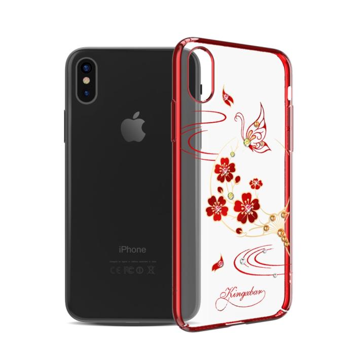 Kingxbar - Kingxbar Skal Med Swarovski Stenar till iPhone XS / X - Plum Blossom