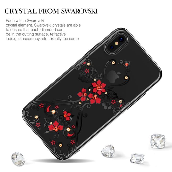 Kingxbar - Kingxbar Skal Med Swarovski Stenar till iPhone XS / X - Flower