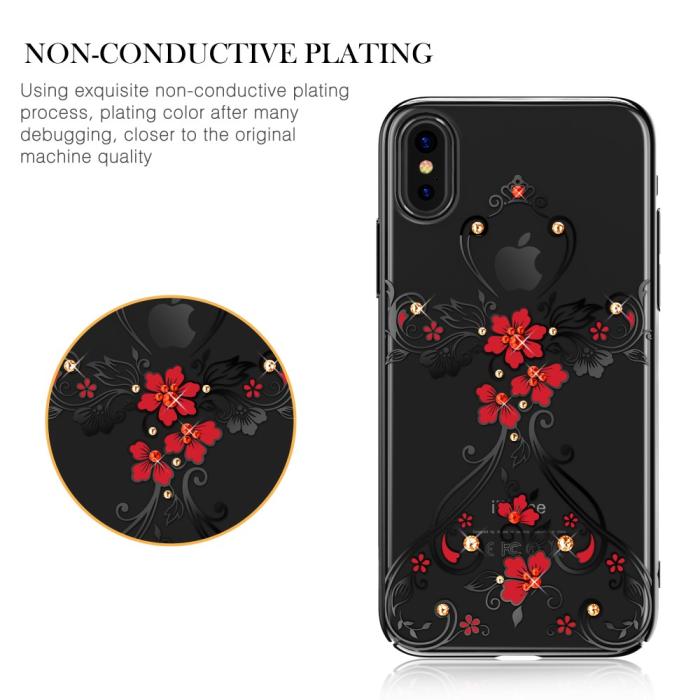 Kingxbar - Kingxbar Skal Med Swarovski Stenar till iPhone XS / X - Flower