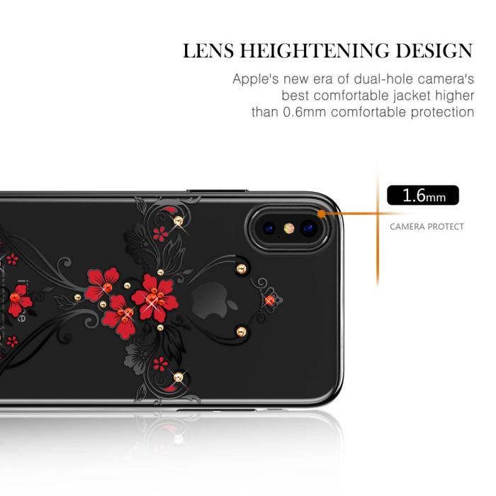 Kingxbar - Kingxbar Skal Med Swarovski Stenar till iPhone XS / X - Flower