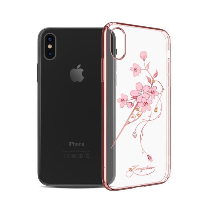 Kingxbar - Kingxbar Skal Med Swarovski Stenar till iPhone XS / X - Flower Hairpin