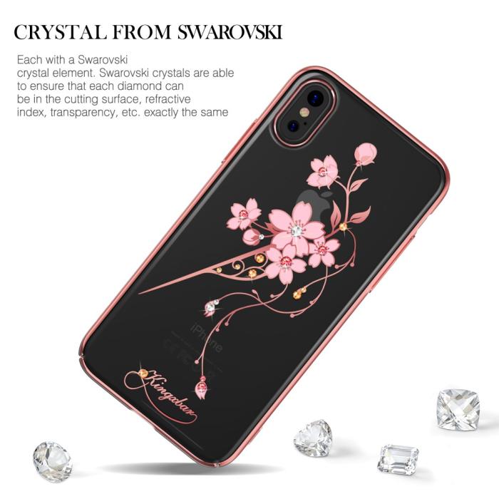 Kingxbar - Kingxbar Skal Med Swarovski Stenar till iPhone XS / X - Flower Hairpin