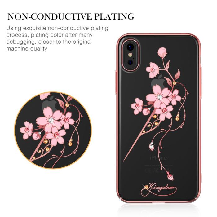 Kingxbar - Kingxbar Skal Med Swarovski Stenar till iPhone XS / X - Flower Hairpin