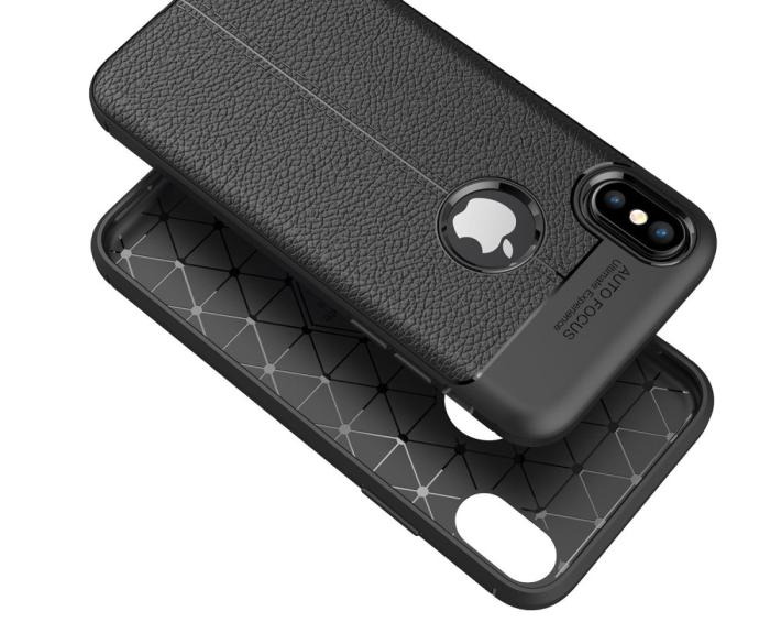OEM - Litchi Skin TPU Mobilskal till iPhone XS / X - Grå