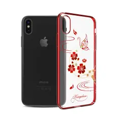 Kingxbar - Kingxbar Skal Med Swarovski Stenar till iPhone XS / X - Plum Blossom
