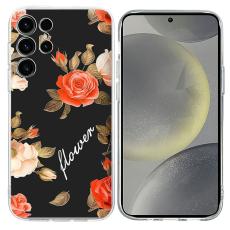 OEM - Mobilskal till Samsung Galaxy S26 Ultra M&ouml;nstertryck St&ouml;tskydd TPU Svart Blommor