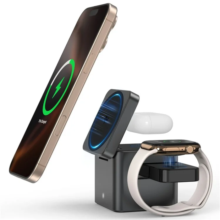 OEM - Qi2 MagSafe Trådlös Laddare iPhone, Apple Watch, Airpods
