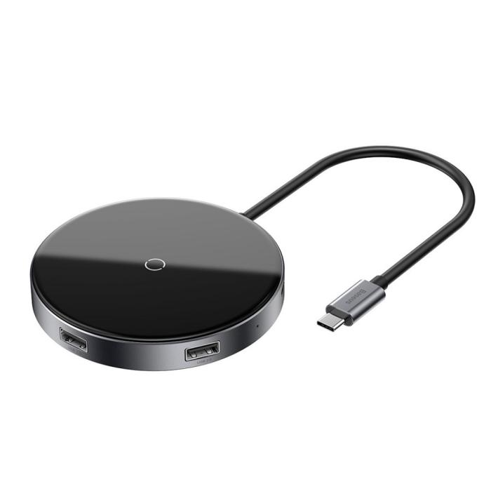 BASEUS - Baseus Mirror series Qi laddare och USB-C hub med HDMI USB 3.0 och PD