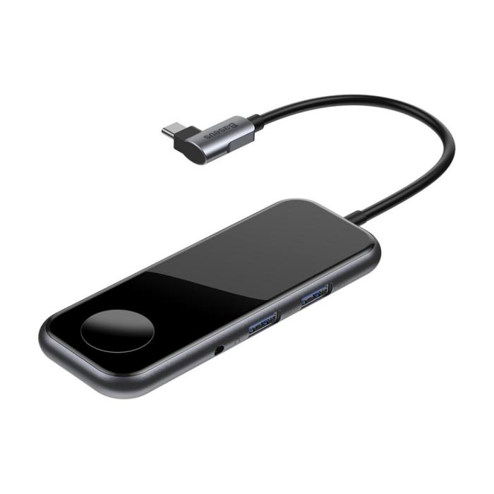 BASEUS - Baseus Mirror series USB-C adapter med inbyggd laddare för Apple Watch