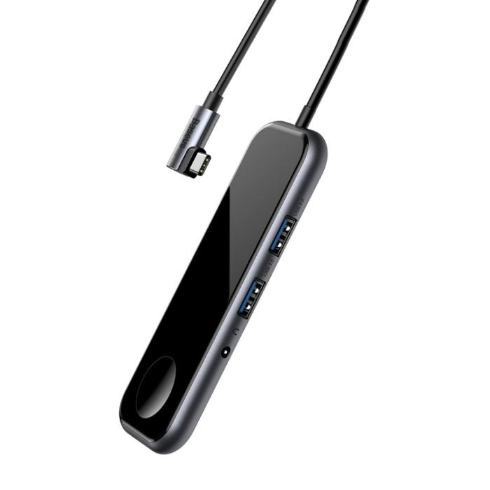 BASEUS - Baseus Mirror series USB-C adapter med inbyggd laddare för Apple Watch