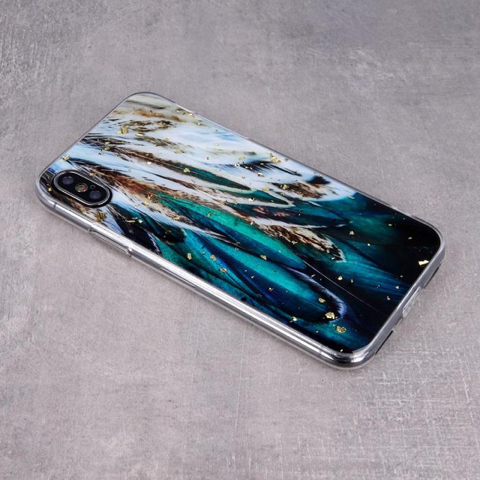 OEM - Guldglänsande fodral för Samsung Galaxy A51 med fjädrar