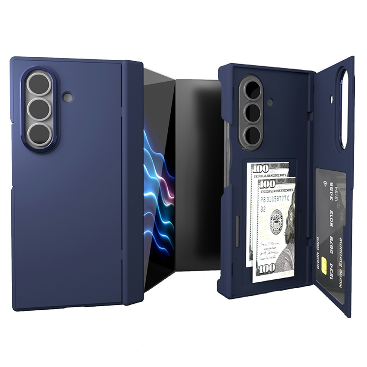 Galaxy Z TriFold Mobilskal Korthållare Hard PC - Blå (Mörkblå) | 2353 | AlltMobil