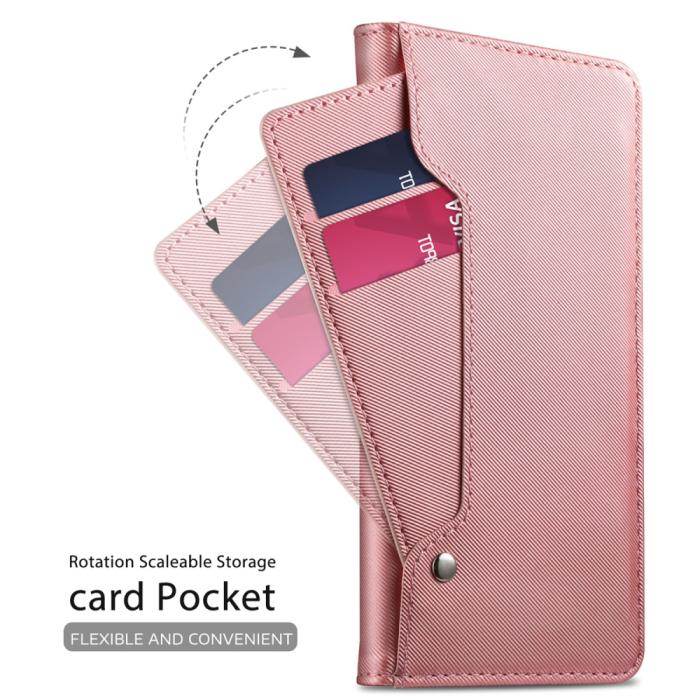 OEM - Plånboksfodral med Spegel till Huawei P40 - Rose Gold