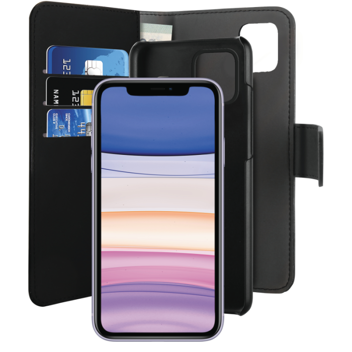 UTGATT1 - Puro - Detachable Plånboksfodral EcoLeather iPhone 11 - Svart