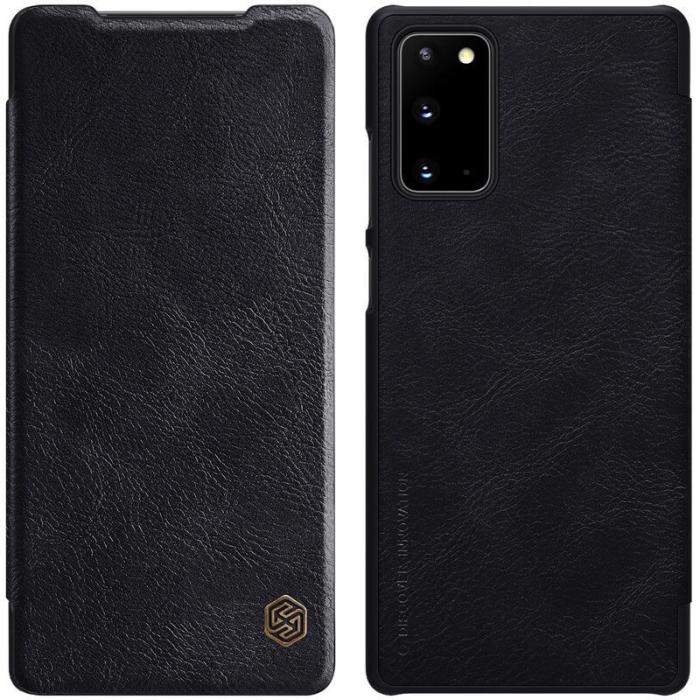 UTGATT1 - Nillkin Qin Leather Case Skal Galaxy Note 20 - Svart