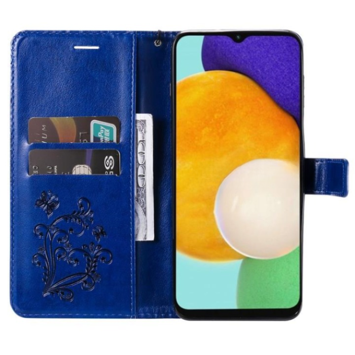 A-One Brand - Galaxy A13 4G/A04s 4G Plånboksfodral Imprinted Butterfly - Mörkblå