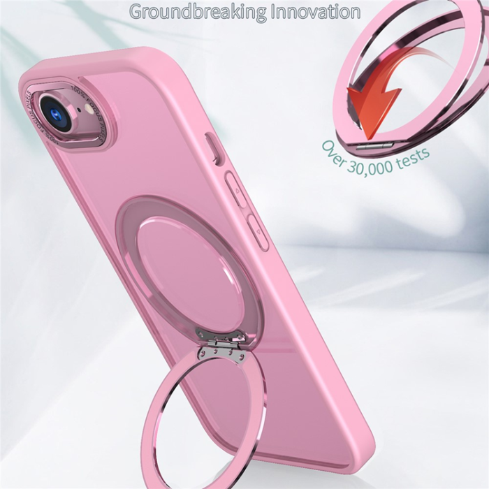 OEM - iPhone 16e Mobilskal MagSafe TPU + Acrylic Kickstand - Rosa
