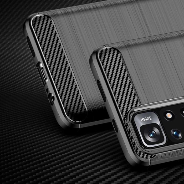 OEM - Carbon Flexible Skal Xiaomi Poco M4 Pro 5G - Svart