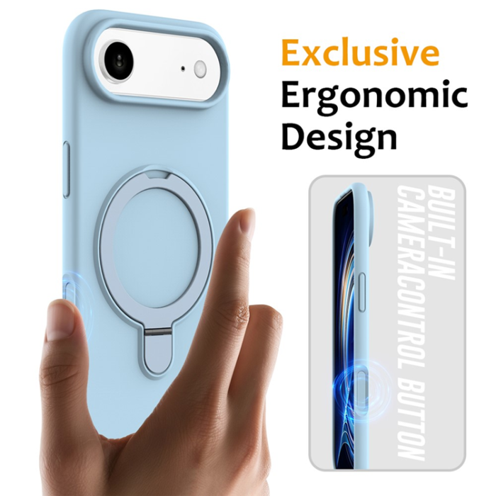 A-One Brand - iPhone Air Mobiskal MagSafe Kickstand PC + Silikon - Himmelsblå