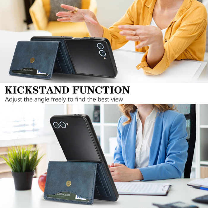 A-One Brand - Galaxy Z Flip 7 Mobilskal MagSafe Detachable Korthållare Kickstand