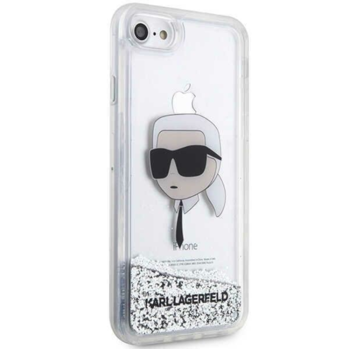 KARL LAGERFELD - Karl Lagerfeld iPhone 7/8/SE (2020/2022) Skal Liquid Glitter Choupette Head
