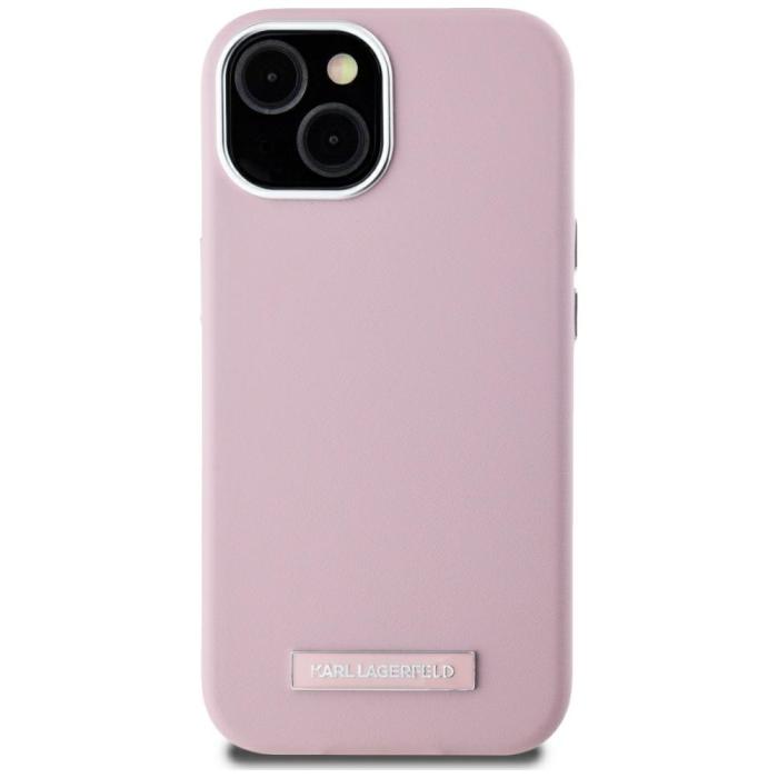 KARL LAGERFELD - Karl Lagerfeld Mobilskal till iPhone 15 MagSafe FW Metal Plate Rosa