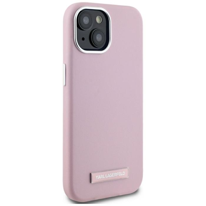 KARL LAGERFELD - Karl Lagerfeld Mobilskal till iPhone 15 MagSafe FW Metal Plate Rosa
