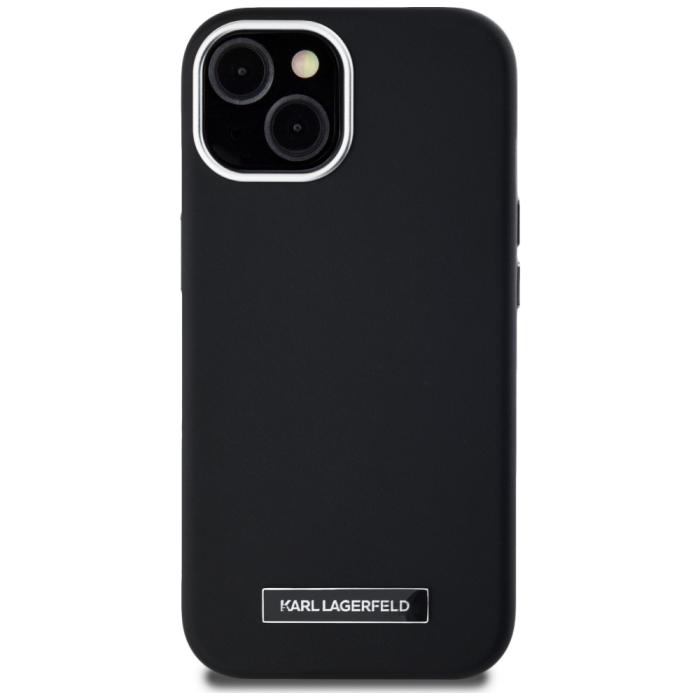 KARL LAGERFELD - Karl Lagerfeld Mobilskal till iPhone 15 MagSafe FW Metal Plate - Svart