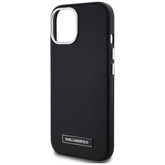 KARL LAGERFELD - Karl Lagerfeld Mobilskal till iPhone 15 MagSafe FW Metal Plate - Svart