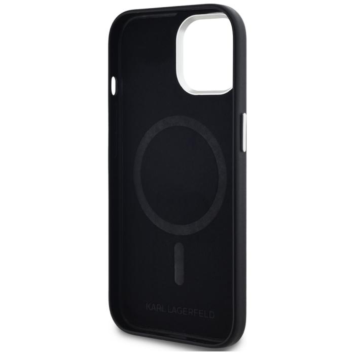 KARL LAGERFELD - Karl Lagerfeld Mobilskal till iPhone 15 MagSafe FW Metal Plate - Svart