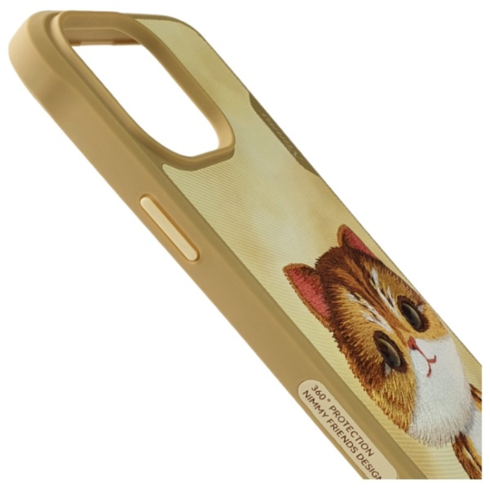 NIMMY - Nimmy iPhone 15 Pro Mobilskal Cool & Cute 2.0 Cat - Khaki