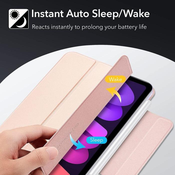 UTGATT5 - ESR Rebound Magnetic Fodral iPad Mini 6 2021 - Rosa Guld
