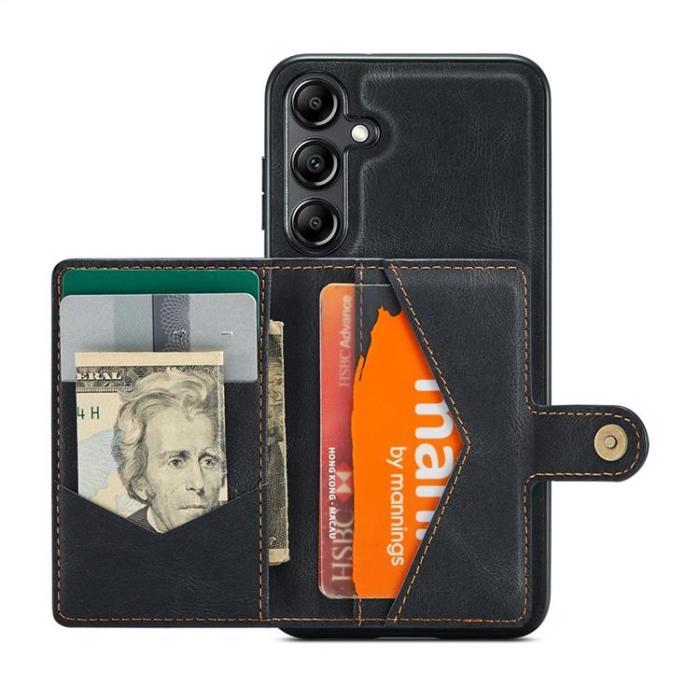 OEM - JEEHOOD Samsung Galaxy A14 4G/5G Mobilskal KonstLäder - Svart