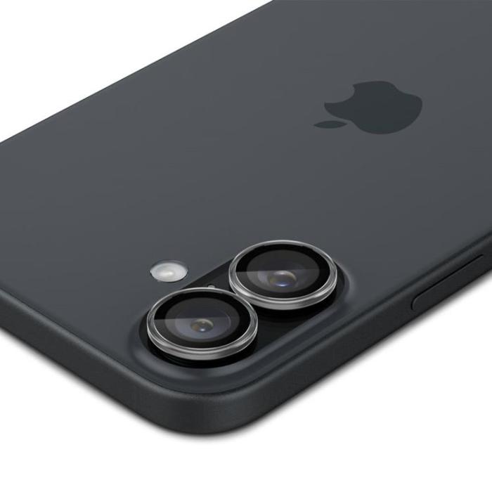 Spigen - [2-Pack] Spigen iPhone 16/16 Plus Kameralinsskydd Härdat glas EZ Fit