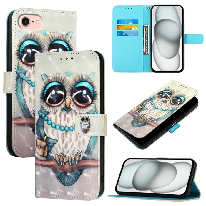 A-One Brand - iPhone 16e Plånboksfodral Printing Pattern Med Rem