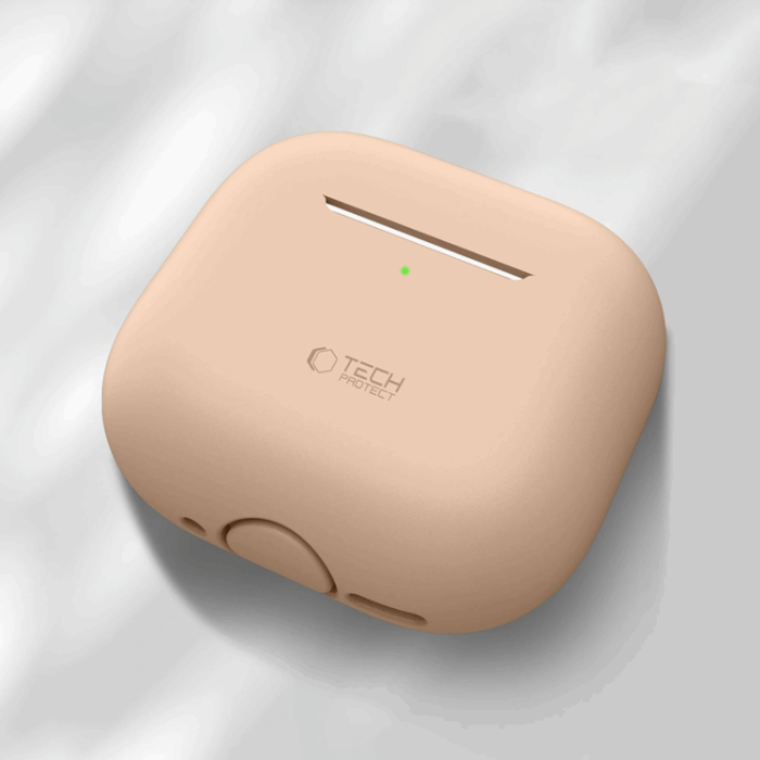 Tech-Protect - Tech-Protect AirPods 4 Skal Silikon - Cafe Latte