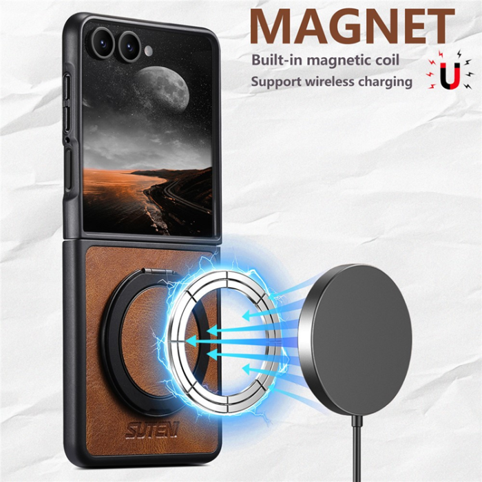 SUTENI - SUTENI Galaxy Z Flip 7 Mobilskal MagSafe G3 Waxy - Brun