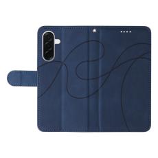 OEM - Samsung Galaxy A37 Pl&aring;nboksfodral Konstl&auml;der St&auml;llfunktion - Bl&aring;