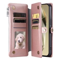 OEM - Samsung Galaxy A37 Pl&aring;nboksfodral TPU + Konstl&auml;der - Ros&eacute;guld
