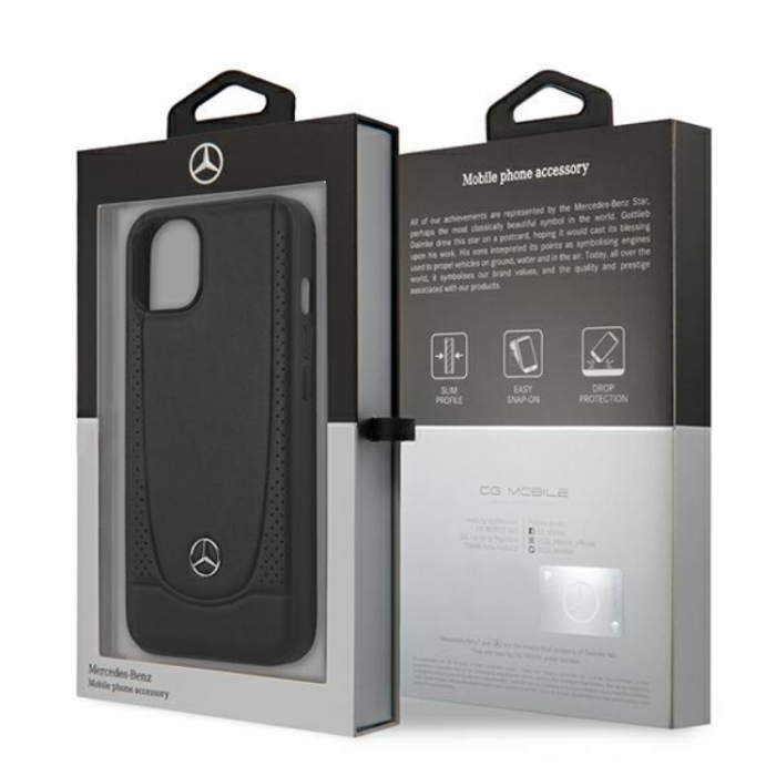 Mercedes - Mercedes iPhone 14 Plus Skal Läder Urban Bengale - Svart