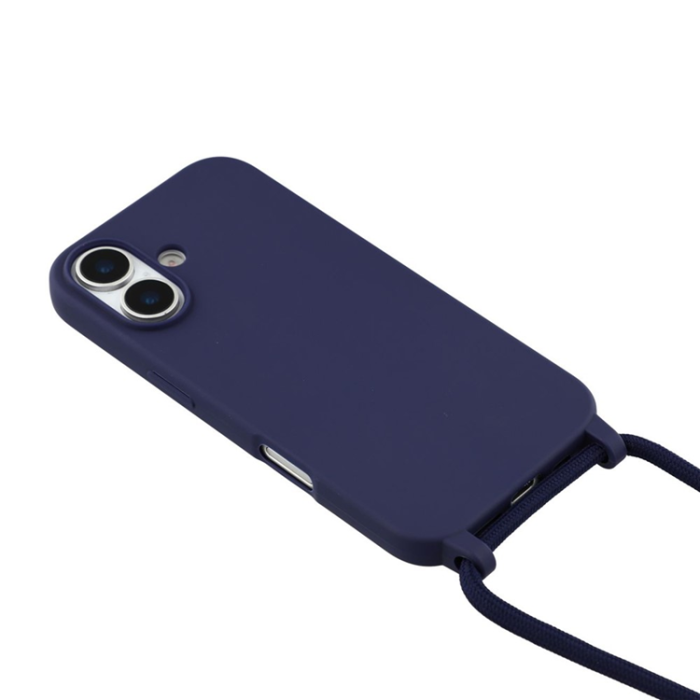 A-One Brand - iPhone 17 Mobilskal TPU Shockproof med Lanyard - Mörkblå