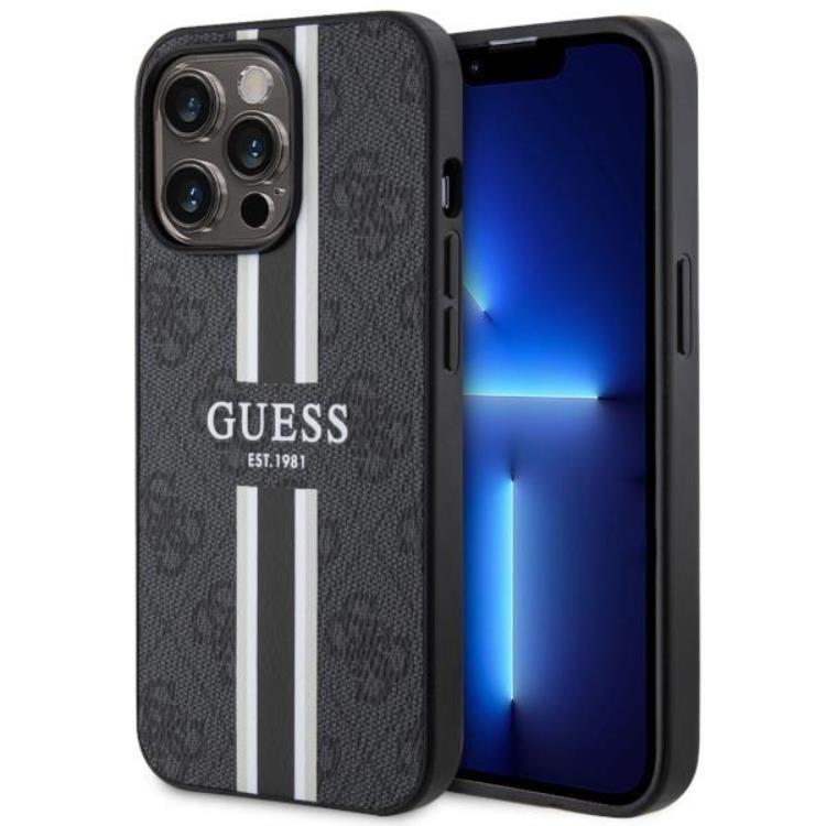 Guess iPhone 13 Pro/13 Mobilskal MagSafe Printed Stripes - Svart | 2353 | AlltMobil