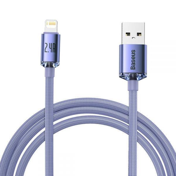 Baseus Crystal Shine USB-A till Lightning kabel 2m - Lila | 3541 | AlltMobil