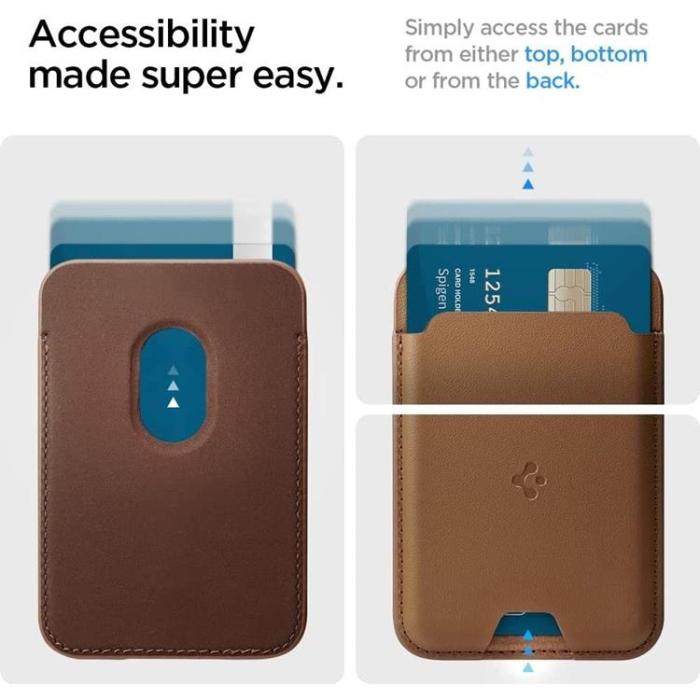 UTGATT - Spigen Valentinus Magsafe Universal Magnetic Korthållare - Brun