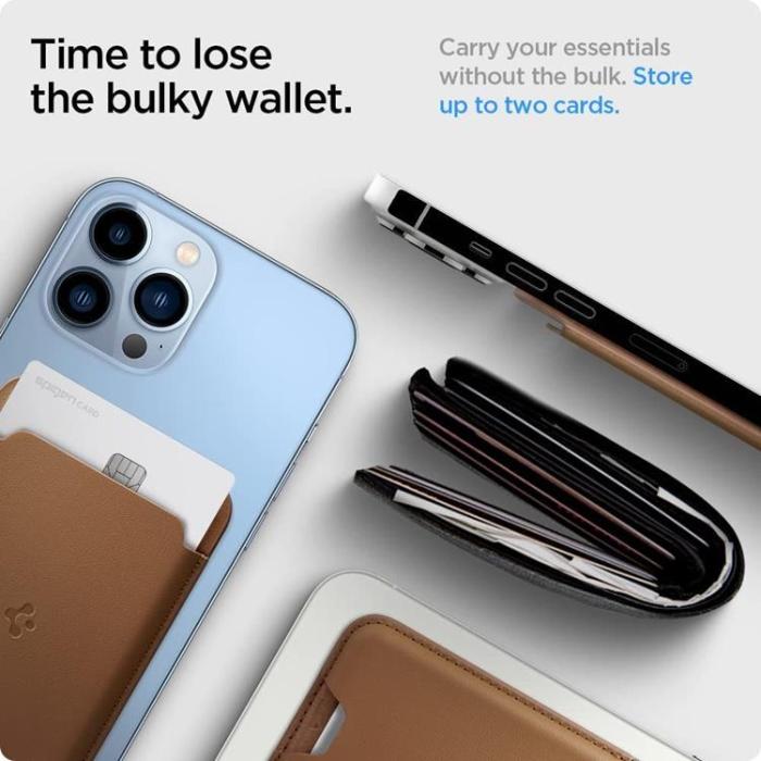 UTGATT - Spigen Valentinus Magsafe Universal Magnetic Korthållare - Brun